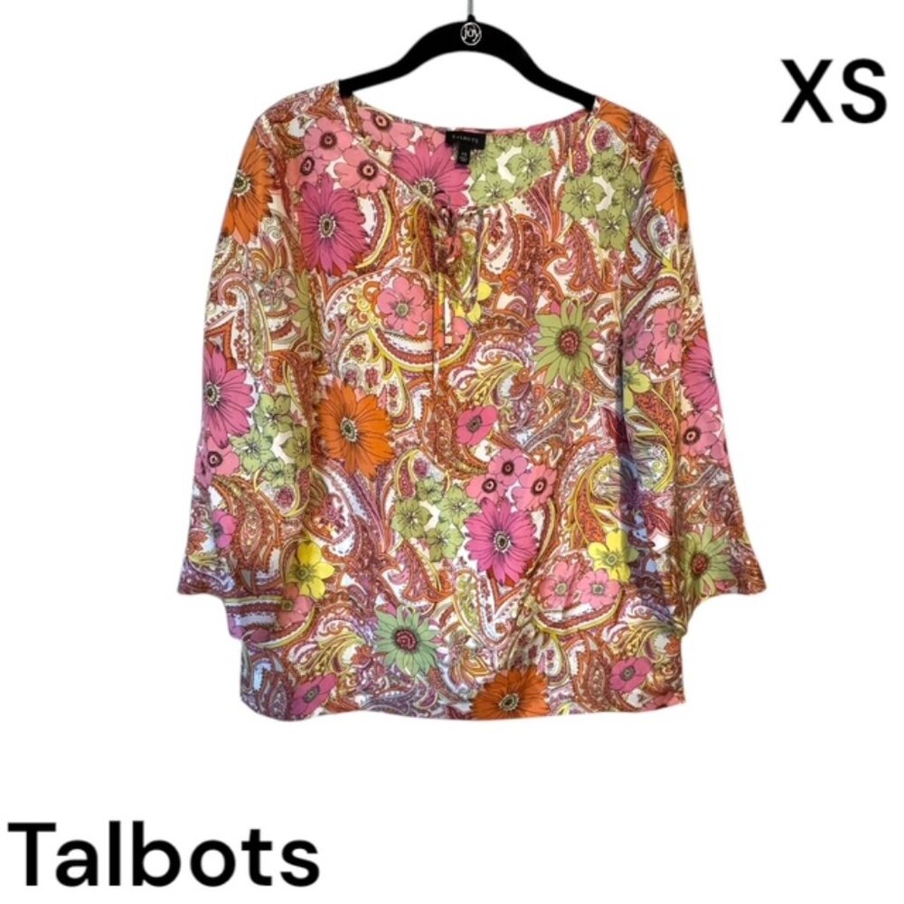 GORGEOUS TALBOT'S SILK BLOUSE     XSMALL  #Q